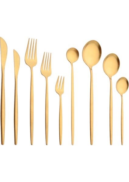 Uzun Kaşık Mat Altın Sofra Paslanmaz Çelik Çatal Bıçak Kaşık Seti Mutfak Sofra Takımı Yemek Çatalı Kaşık Bıçak Kek Çatalı Buz Kaşığı Yemek Takımı Seti (Yurt Dışından) fiyatları