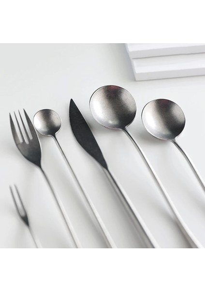 Set B Retro 304 Paslanmaz Çelik Çatal Bıçak Kaşık Seti Batı Yemek Bıçağı Çatal Kaşık Seti Vintage Özel Çatal Meyve Çatalı Kahve Çay Kaşığı (Yurt Dışından) fırsatları