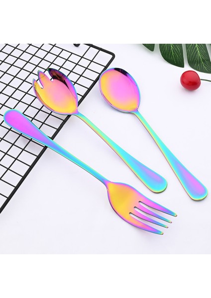 4 Adet Bir Ayna Sofra Çatal Bıçak Kaşık Seti Paslanmaz Çelik Çatal-Kaşık Gökkuşağı Kek Küreği Servis Çatalı Kaşık Kek Çatalı Çay Kaşığı Çorba Kaşığı Seti (Yurt Dışından) fırsatları