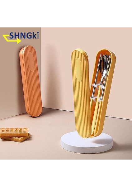 2 Adet Set - Yeşil 304 Paslanmaz Çelik Sofra Seti Seyahat Taşınabilir Çatal Seti Çubuklarını Çatal Kaşık Seti Öğrenci Çalışma Yemek Takımı Seti Kılıflı (Yurt Dışından)