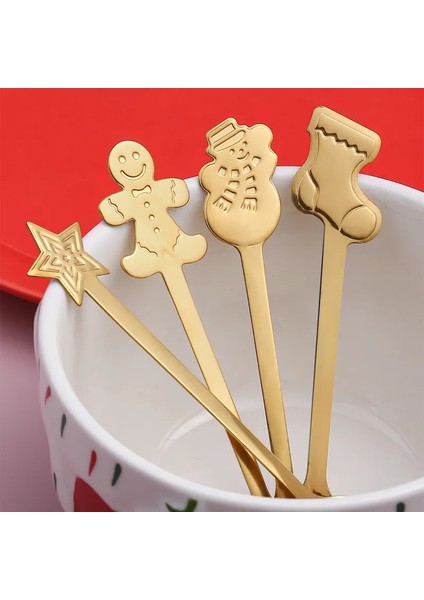 4pcs-Yeşil Kutu 2pcs / 4pcs Noel Hediyesi Dekorasyon Tatlı Kaşıkları Kardan Adam Noel Çorabı Çatal Kaşık Noel Hediye Kutusu Zencefilli Kurabiye Kaşığı (Yurt Dışından) fiyatları