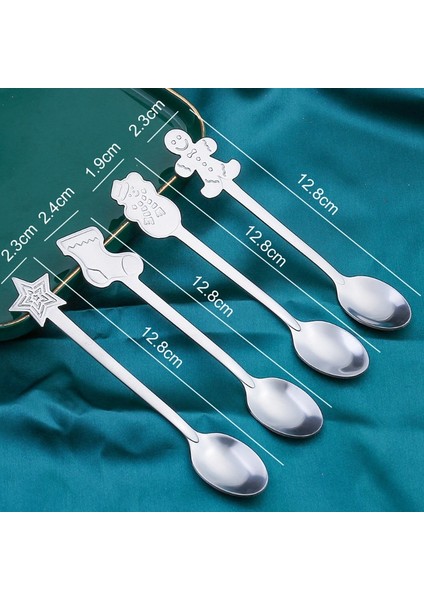 4pcs-Yeşil Kutu 2pcs / 4pcs Noel Hediyesi Dekorasyon Tatlı Kaşıkları Kardan Adam Noel Çorabı Çatal Kaşık Noel Hediye Kutusu Zencefilli Kurabiye Kaşığı (Yurt Dışından) indirimleri