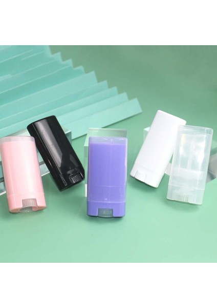 Beyaz 5 Adet/grup 15 ML/15G Boş Oval Dudak Krem Tüpü Plastik Beyaz Katı Parfüm Deodorant Kapları Taşınabilir Makyaj Ruj Tüpleri (Yurt Dışından)