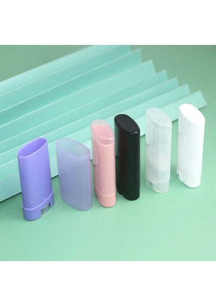 Beyaz 5 Adet/grup 15 ML/15G Boş Oval Dudak Krem Tüpü Plastik Beyaz Katı Parfüm Deodorant Kapları Taşınabilir Makyaj Ruj Tüpleri (Yurt Dışından)