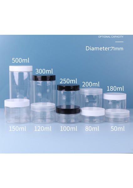 Gümüş Kapaklı 50 ml 71X28MM 30 Adet/grup 50G-250G Boş Şeffaf Plastik Yuvarlak Krem Losyon Kavanoz Şişe Siyah Beyaz Kapaklı Vidalı Kapak Kozmetik Kapları (Yurt Dışından)