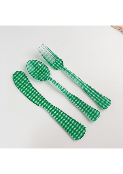 Sarı 1 Takım Fransız Tarzı Retro Ekose Tatlı Kaşığı ve Çatal Plastik Çay Kahve Karıştırma Kaşığı Vintage Içecek Sofra Çiçekler Çay Kaşığı (Yurt Dışından) modelleri