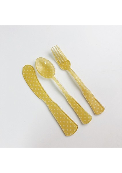 Sarı 1 Takım Fransız Tarzı Retro Ekose Tatlı Kaşığı ve Çatal Plastik Çay Kahve Karıştırma Kaşığı Vintage Içecek Sofra Çiçekler Çay Kaşığı (Yurt Dışından) indirimleri