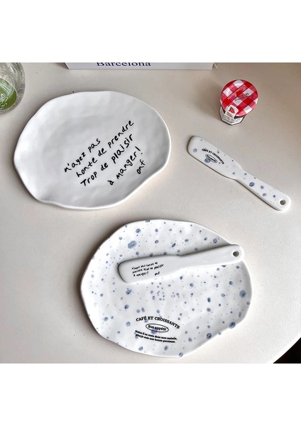 Harfler Tabak Ins Güzel Lale Donuts Seramik Tereyağı Peynir Bıçağı Fransız Ekmeği Aperatifler Tatlı Tabağı Reçel Krem Spatula Düğün Sofrası (Yurt Dışından) fiyatları