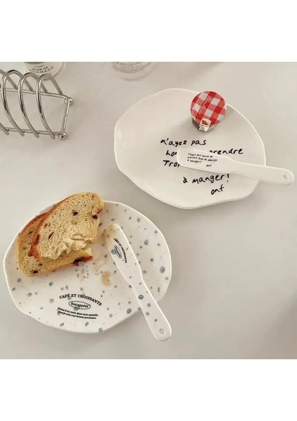 Harfler Tabak Ins Güzel Lale Donuts Seramik Tereyağı Peynir Bıçağı Fransız Ekmeği Aperatifler Tatlı Tabağı Reçel Krem Spatula Düğün Sofrası (Yurt Dışından) fırsatları