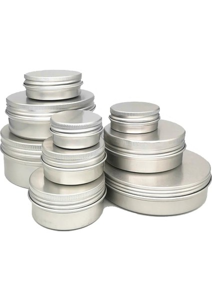 Gümüş 10G --- 41MM x 15MM Metal Alüminyum 50 Adet Kozmetik Konteyner Alüminyum Mum Kavanoz Boş Teneke Metal Gümüş Kapaklı Dudak Balsamı Pot Vida Krem Kutusu 15G 30G 50G 80G 100G (Yurt Dışından)