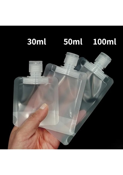 50ML 30/50/100ML Doldurulabilir Ambalaj Poşetleri Seyahat Essentials Losyon Kozmetik Şampuan Duş Jeli Taşınabilir Çanta Makyaj Sıvı Şişeleri (Yurt Dışından)