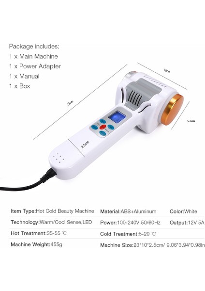 1 Adet Abd Plug Sıcak Soğuk Çekiç Buz Kriyoterapi Termoterapi Gençleştirme Yüz Kaldırma Sıkılaştırıcı Masaj Sakinleştirici Makinesi Ultrasonik Titreşim (Yurt Dışından)