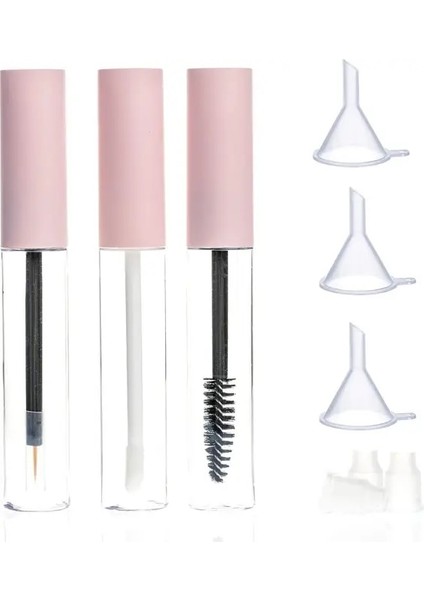 3 Adet 1.5 ml 3 Adet/takım 1.5 Ml/5 Ml/10 ml Boş Pembe Maskara Tüpü Eyeliner Tüpü ve Dudak Parlatıcısı Tüp Dıy Doldurulabilir Örnek Şişe Kozmetik Konteyner (Yurt Dışından)