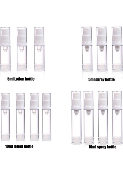 3 Adet 5ml Kutu Yok Sprey Losyon Karışımı 5ml 10ML 3/4 Adet Seyahat Alt Şişeleme Seti As Vakum Sprey Losyon Kozmetik Boş Doldurulabilir Şişe Uçakta Taşınabilir (Yurt Dışından) indirimleri