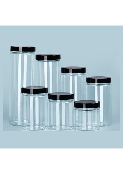 BLACK-350 ml 1 Pc Plastik Ambalaj Şişesi Pet Şeffaf Boş Mühür Şişeleri Dairesel Kova Depolama Bisküvi Kavanoz Gıda Sınıfı Mühür Tankı Konteyner (Yurt Dışından) fiyatları