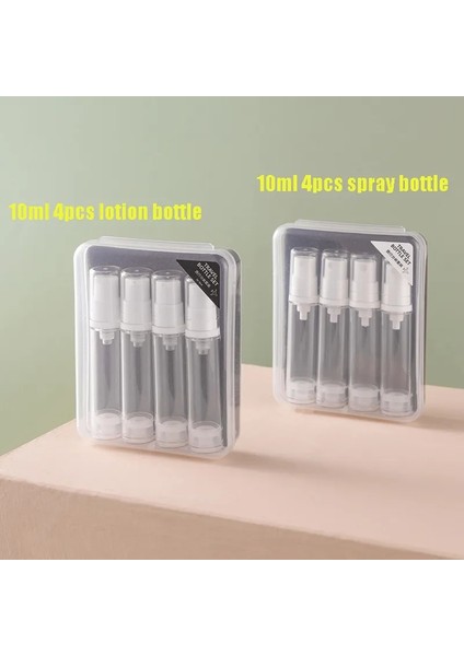 4 Adet 10ML Kutu Yok Tüm Sprey Şişesi 5ml 10ML 3/4 Adet Seyahat Alt Şişeleme Seti As Vakum Sprey Losyon Kozmetik Boş Doldurulabilir Şişe Uçakta Taşınabilir (Yurt Dışından) fırsatları