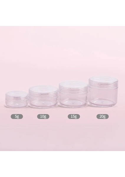 Şeffaf 15g 5/10/15/20g Makyaj Plastik Kozmetik Boş Kavanoz (Yurt Dışından)