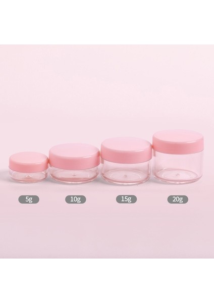 Pembe 15G 5/10/15/20G Ps Krem Kutusu Krem Şişesi Deneme Örnek Boş Konteyner Makyaj Kavanoz Kozmetik Şeffaf Şişeleme (Yurt Dışından)