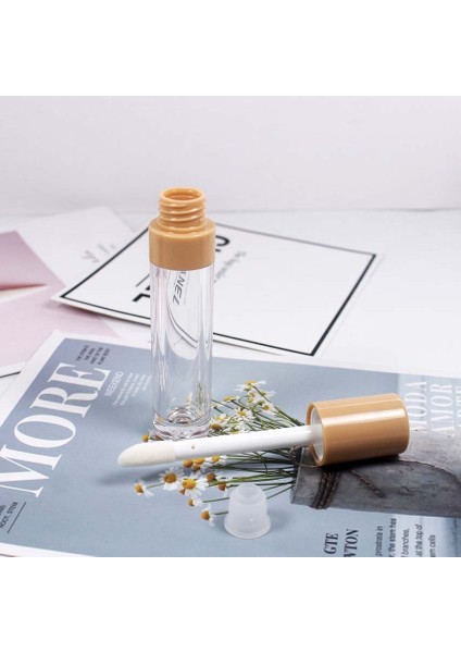 Siyah Yeni Sıcak Satış 8 ml Kalın Duvar Şeffaf Lipgloss Tüp Büyük Fırça Beyaz Siyah Kapaklı Kozmetik Dudak Parlatıcısı Ambalaj Kabı (Yurt Dışından)