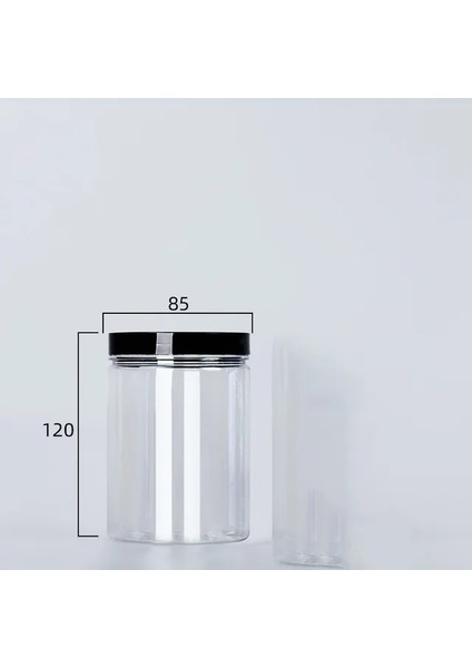 BLACK-600 ml 1 Pc Plastik Ambalaj Şişesi Pet Şeffaf Boş Mühür Şişeleri Dairesel Kova Depolama Bisküvi Kavanoz Gıda Sınıfı Mühür Tankı Konteyner (Yurt Dışından)