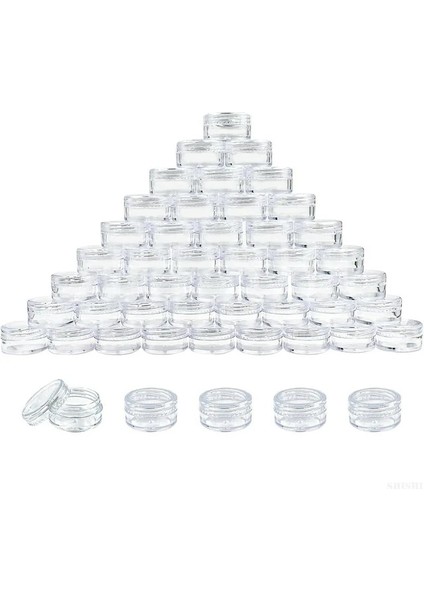 Şeffaf Kapak 10 Adet x 2 ml Plastik 10 Adet Plastik Küçük Krem Seyahat Kavanozu 2g 3g 5g 10g 15g 20g (Yurt Dışından)