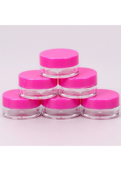 Gül Kırmızı 5 Adet Kozmetik Kavanoz Kutusu Makyaj Kremi Doldurulabilir Şişe Saklama Kabı Konteyner Yuvarlak Şişe Taşınabilir Plastik Şeffaf Kılıf (Yurt Dışından)