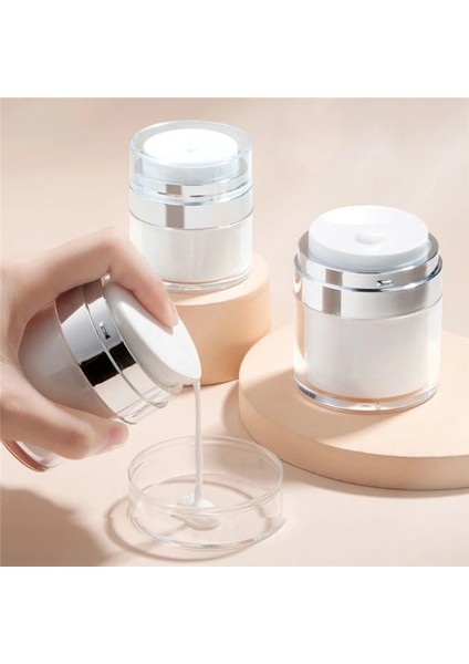 15ML-YAN Boşaltma Boş Havasız Pompa Kavanoz Doldurulabilir Kremler Jeller Losyonlar Dispenser Kozmetik Kavanoz Akrilik Krem Kutuları Pres Krem Kavanoz Vakum Şişesi (Yurt Dışından) fiyatları