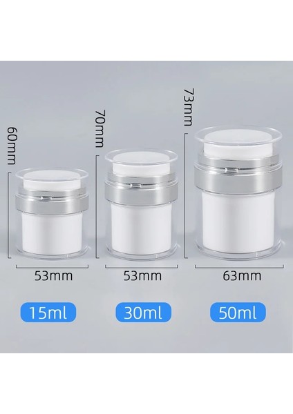 15ML-YAN Boşaltma Boş Havasız Pompa Kavanoz Doldurulabilir Kremler Jeller Losyonlar Dispenser Kozmetik Kavanoz Akrilik Krem Kutuları Pres Krem Kavanoz Vakum Şişesi (Yurt Dışından) indirimleri