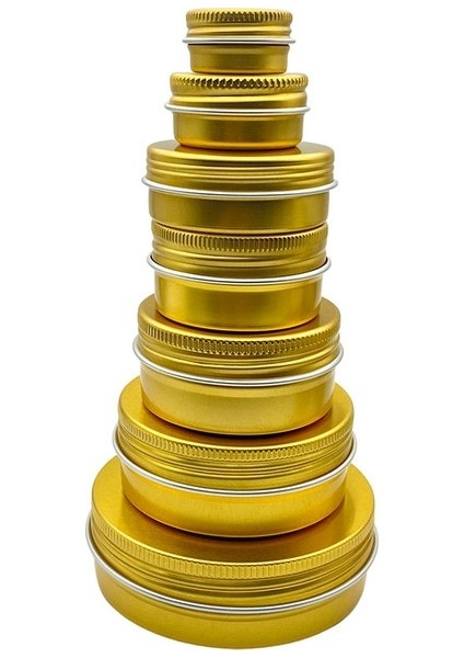 Altın 100ML 10 Adet 5G/10G/15G/20/30/50/60ML Boş Alüminyum Kavanoz Doldurulabilir Kozmetik Şişe Merhem Krem Numune Ambalaj Kabı Vidalı Kapak (Yurt Dışından)
