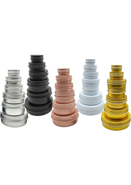 Altın 100ML 10 Adet 5G/10G/15G/20/30/50/60ML Boş Alüminyum Kavanoz Doldurulabilir Kozmetik Şişe Merhem Krem Numune Ambalaj Kabı Vidalı Kapak (Yurt Dışından)