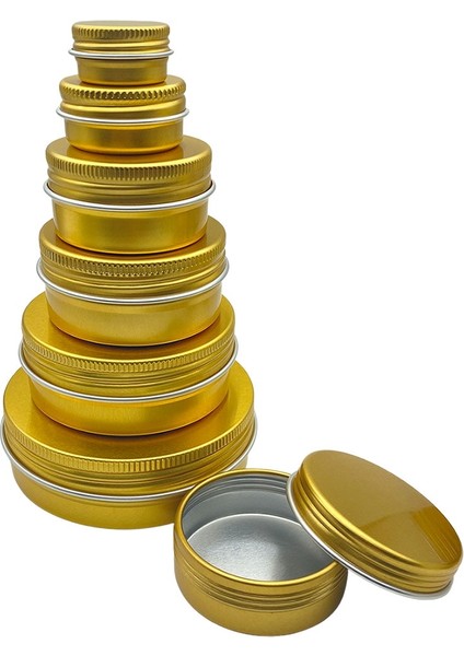 Altın 100ML 10 Adet 5G/10G/15G/20/30/50/60ML Boş Alüminyum Kavanoz Doldurulabilir Kozmetik Şişe Merhem Krem Numune Ambalaj Kabı Vidalı Kapak (Yurt Dışından)