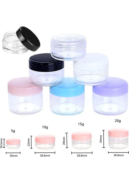 Siyah 20g 5/10/15/20g Makyaj Plastik Kozmetik Boş Kavanoz (Yurt Dışından) fırsatları