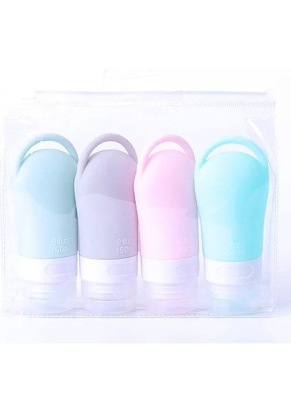 4 ADET-60ML 1/3/4 Adet Asılabilir Silikon Dağıtım Şişeleri Vücut Yıkama Şampuanı Dezenfektan Taşınabilir Depolama Kozmetik Losyon Doldurulabilir Şişe (Yurt Dışından)