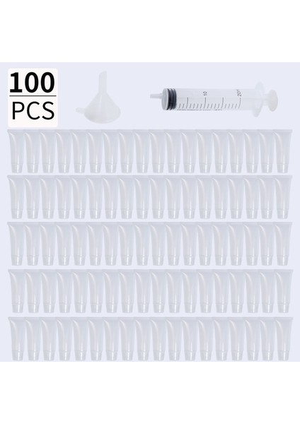 100 Adet Temizle 10 ml Plastik 100 Adet/torba 5/10/15/20 ml Boş Dudak Parlatıcısı Tüpleri Ruj Tüpü Dudak Balsamı Yumuşak Tüp Makyaj Sıkma Şeffaf Dudak Parlatıcısı Tüp Konteyneri (Yurt Dışından)