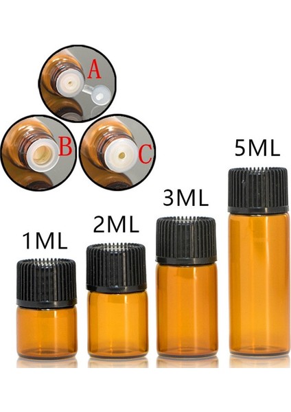 Fiş 1 ml D Kap 100 Adet 1 Ml/2 Ml/3 Ml/5 ml Boş Dram Amber Cam Esansiyel Yağ Şişesi Ince Cam Küçük Amber Parfüm Yağı Şişeleri Numune Test Şişesi (Yurt Dışından)