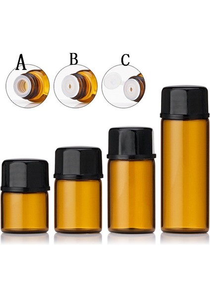 Fiş 1 ml D Kap 100 Adet 1 Ml/2 Ml/3 Ml/5 ml Boş Dram Amber Cam Esansiyel Yağ Şişesi Ince Cam Küçük Amber Parfüm Yağı Şişeleri Numune Test Şişesi (Yurt Dışından)