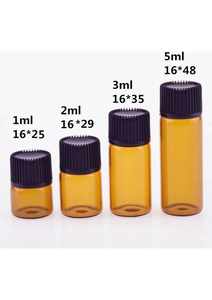 Fiş 1 ml D Kap 100 Adet 1 Ml/2 Ml/3 Ml/5 ml Boş Dram Amber Cam Esansiyel Yağ Şişesi Ince Cam Küçük Amber Parfüm Yağı Şişeleri Numune Test Şişesi (Yurt Dışından)