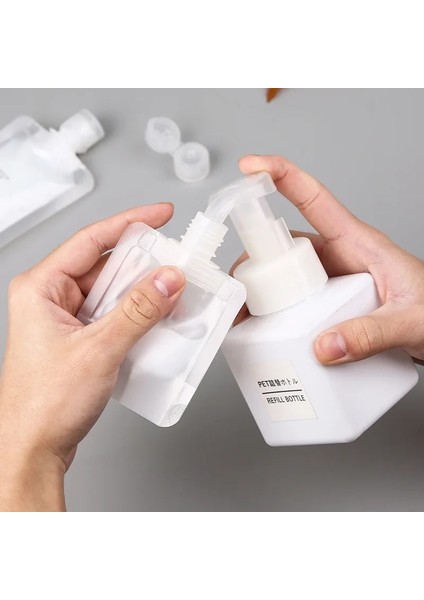 50 ml 10 Adet 10 Adet Taşınabilir Seyahat Sıvı Makyaj Ambalaj Çantası Şeffaf Kapaklı Ambalaj Çantası Emzik Kese Doldurulabilir Boş Sıkma Kese (Yurt Dışından)