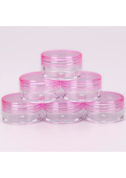 Pembe 5 Adet Kozmetik Kavanoz Kutusu Makyaj Kremi Doldurulabilir Şişe Saklama Kabı Konteyner Yuvarlak Şişe Taşınabilir Plastik Şeffaf Kılıf (Yurt Dışından)