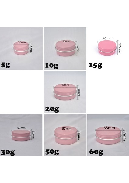 Pembe 15G Metal 10 Adet 5g 10G 15G 20G 30G 50G 60G Boş Metal Alüminyum Teneke Kutular Vida Üst Yuvarlak Mum Baharat Yüz Kremi Kutuları Mühür Kapaklı Konteynerler (Yurt Dışından)