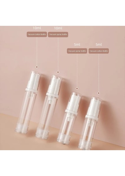 4 Adet 10ML Kutu Yok Sprey Losyon Karışımı 5ml 10ML 3/4 Adet Seyahat Alt Şişeleme Seti Olarak Vakum Sprey Losyon Kozmetik Boş Doldurulabilir Şişe Uçakta Taşınabilir (Yurt Dışından) modelleri