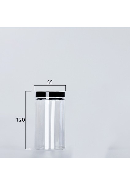 BLACK-245 ml 1 Pc Plastik Ambalaj Şişesi Pet Şeffaf Boş Mühür Şişeleri Dairesel Kova Depolama Bisküvi Kavanoz Gıda Sınıfı Mühür Tankı Konteyner (Yurt Dışından)