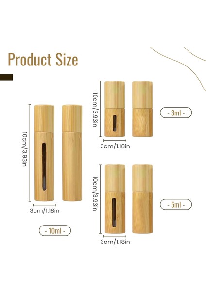 Şeffaf 3ml Bambu Rulo Şişe 3/5/10ML Ahşap Rulo Şişe Uçucu Yağ Dudak Parlatıcısı Doldurulabilir Tüp Boş Ahşap/cam Şişe Parfüm 1pc (Yurt Dışından) fırsatları
