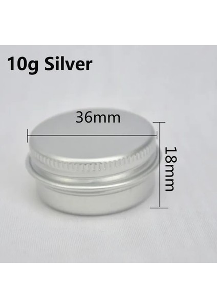 10G Gümüş Metal 10 Adet 5g 10G 15G 20G 30G 50G Boş Gümüş Alüminyum Teneke Kutular Vidalı Üst Yuvarlak Mum Baharat Teneke Kutular Vidalı Kapaklı Konteynerler (Yurt Dışından)