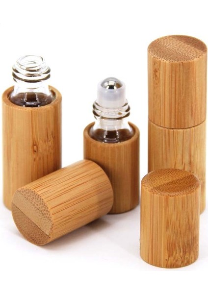 5ml 3ml 5ml 10ML Bambu Ahşap Şişe Parfüm Boş Yağ Şişesi Paslanmaz Rulo Topu Parfüm Aromaterapi Şişesi Yağ Silindir Şişe (Yurt Dışından)