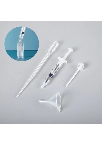 4 Adet-Set (3 ml Tüp) Parfüm Dolum Alet Takımı 6/4 Adet Plastik Difüzör Şırınga Saman Damlalıklı Huni Sprey Dağıtım Gerekli Kozmetik Aletler (Yurt Dışından)