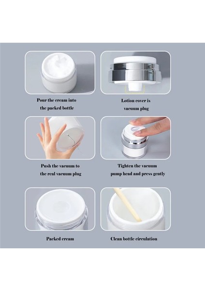 A 15ML B 30ML Havasız Boş Pompa Kavanoz Doldurulabilir Kremler Jeller Losyonlar Dispenser Seyahat Sızdırmaz Kozmetik Konteyner 2 Adet Vakum Şişesi (Yurt Dışından)
