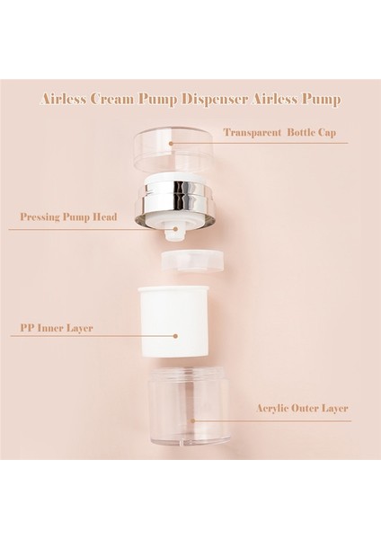 A 15ML B 30ML Havasız Boş Pompa Kavanoz Doldurulabilir Kremler Jeller Losyonlar Dispenser Seyahat Sızdırmaz Kozmetik Konteyner 2 Adet Vakum Şişesi (Yurt Dışından)