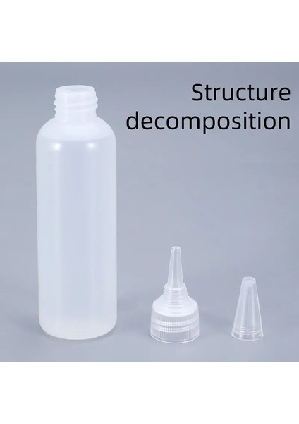 5 Adet 100ML 2/510PC 30/60/100/120ML Sıkılabilir Şişe Sos Için Plastik Fışkırtma Kabı Doldurulabilir Şişe Kapaklı Mutfak Tutkal Kabı (Yurt Dışından)
