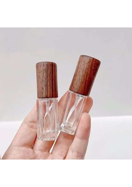 Ceviz Kapak 10 ml 5/10/20/30 ml Taşınabilir Cam Sprey Şişesi Kayın Kapaklı Parfüm Şişesi Ceviz Kapak Boş Şişe Numune Flakon Kozmetik Konteyner (Yurt Dışından)